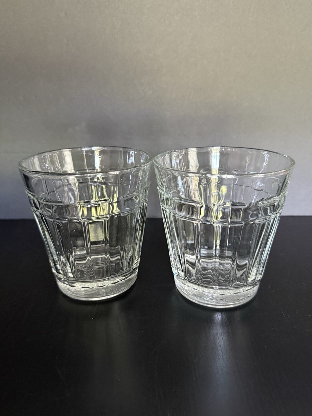 Set of 2 Longaberger 4" Tall Tumbler Drinking Glasses Woven Traditions Glassware